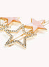 Marbelized Sparkle Star Duo Clip - Colors: Pink Pearlescence & Mother of Pearl White